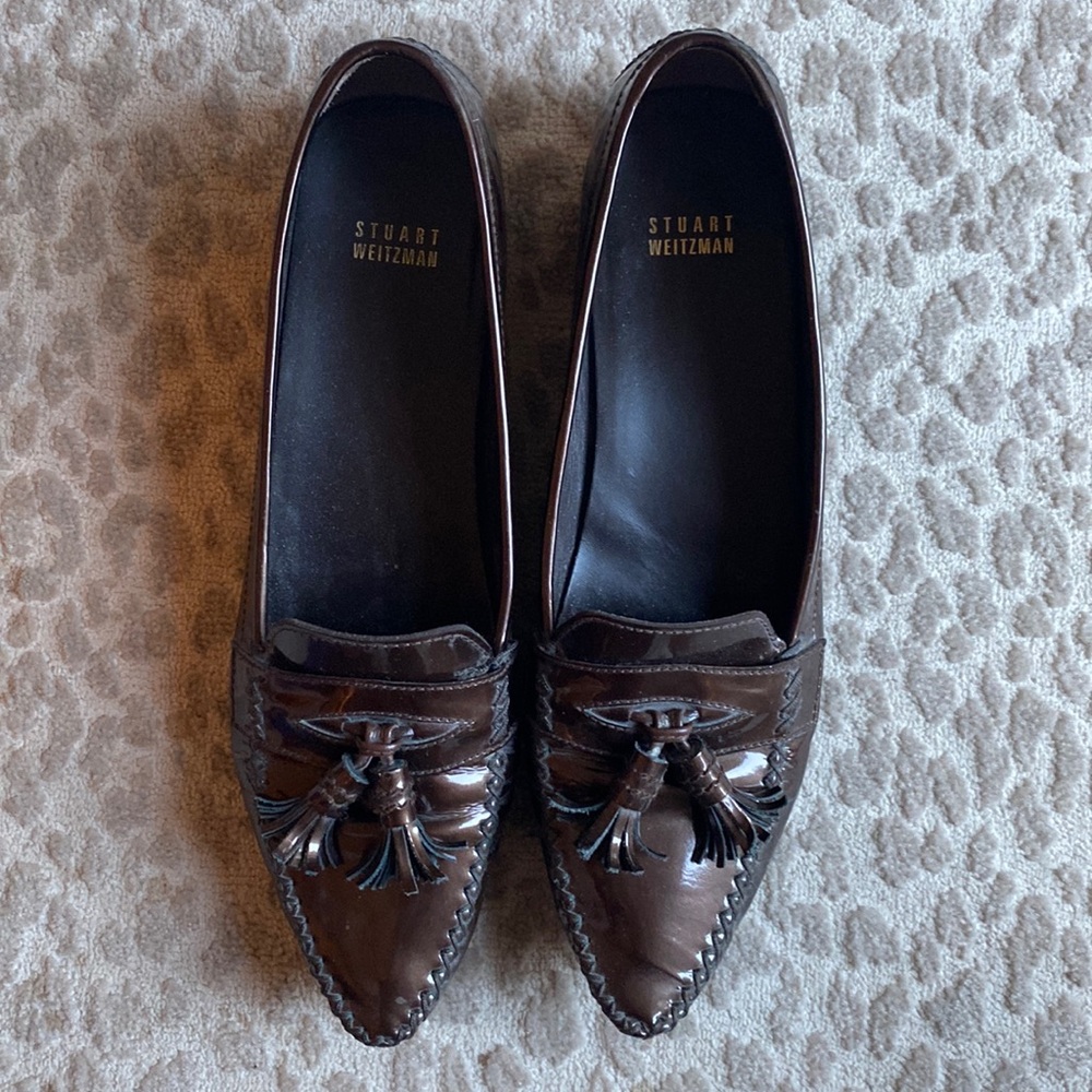 Stuart Weitzman Brown Tassel Loafers